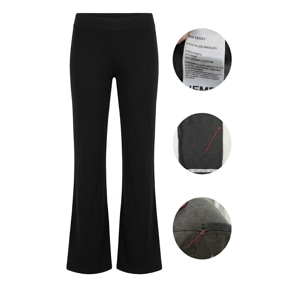 Groceries Apparel Hemp Organic Cotton Yoga Pants Small Flawed USA Made Brown